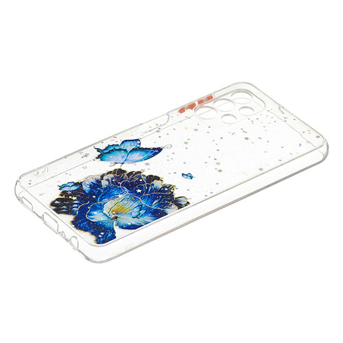 Silicone Candy Rubber Gel Fashionable Pattern Soft Case Cover Y01X for Samsung Galaxy A32 5G Blue