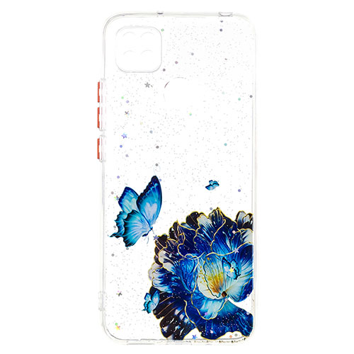 Silicone Candy Rubber Gel Fashionable Pattern Soft Case Cover Y01X for Xiaomi Redmi 9 India Blue