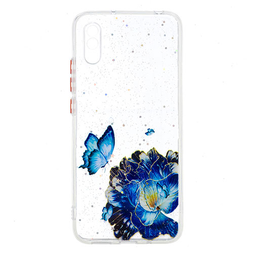 Silicone Candy Rubber Gel Fashionable Pattern Soft Case Cover Y01X for Xiaomi Redmi 9A Blue