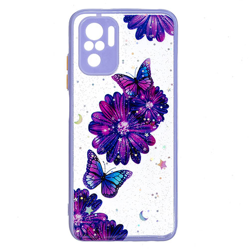 Silicone Candy Rubber Gel Fashionable Pattern Soft Case Cover Y01X for Xiaomi Redmi Note 10 4G Purple