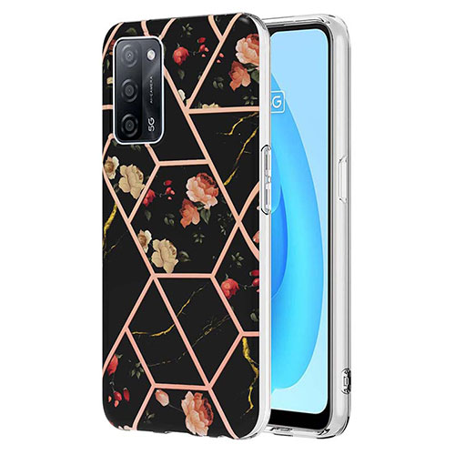Silicone Candy Rubber Gel Fashionable Pattern Soft Case Cover Y02B for Oppo A53s 5G Black