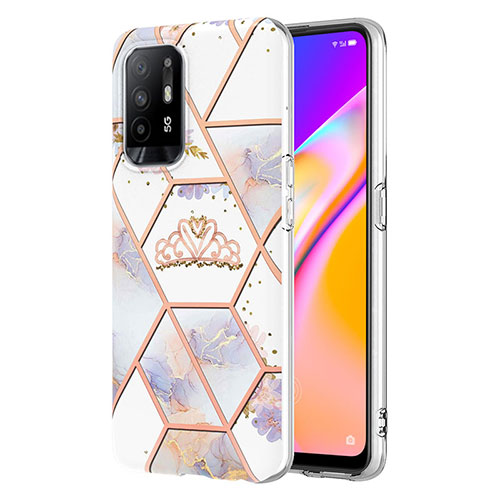 Silicone Candy Rubber Gel Fashionable Pattern Soft Case Cover Y02B for Oppo A94 5G Gray