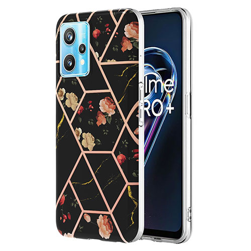 Silicone Candy Rubber Gel Fashionable Pattern Soft Case Cover Y02B for Realme 9 Pro+ Plus 5G Black