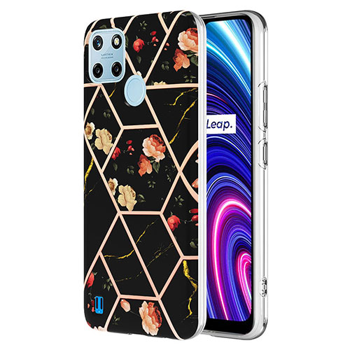 Silicone Candy Rubber Gel Fashionable Pattern Soft Case Cover Y02B for Realme C25Y India Black