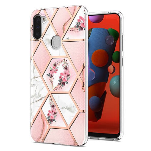 Silicone Candy Rubber Gel Fashionable Pattern Soft Case Cover Y02B for Samsung Galaxy A11 Pink