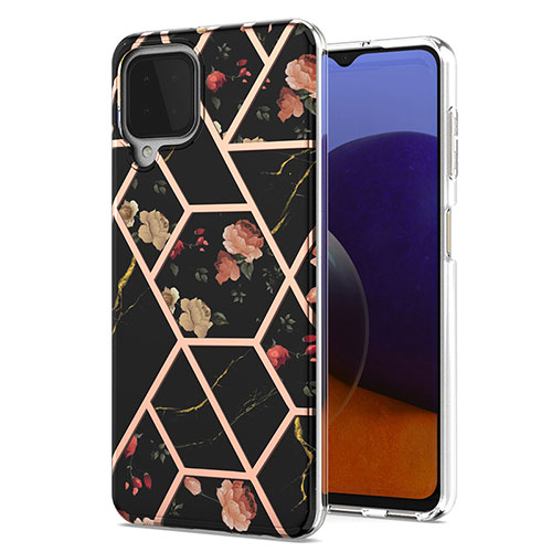 Silicone Candy Rubber Gel Fashionable Pattern Soft Case Cover Y02B for Samsung Galaxy A22 4G Black