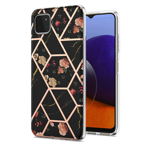 Silicone Candy Rubber Gel Fashionable Pattern Soft Case Cover Y02B for Samsung Galaxy A22s 5G Black