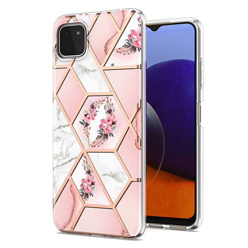 Silicone Candy Rubber Gel Fashionable Pattern Soft Case Cover Y02B for Samsung Galaxy A22s 5G Pink