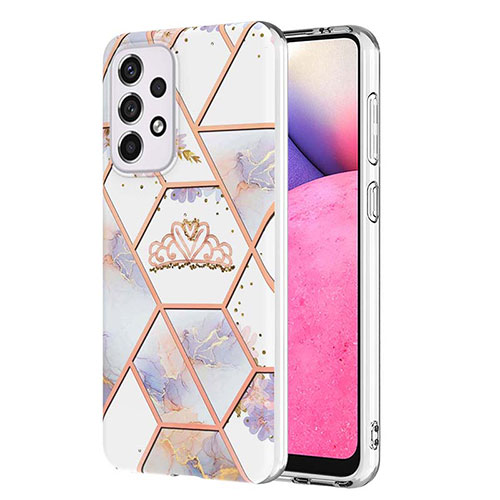 Silicone Candy Rubber Gel Fashionable Pattern Soft Case Cover Y02B for Samsung Galaxy A33 5G Gray