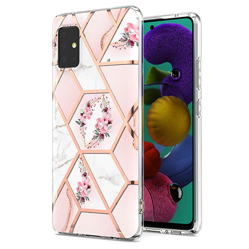 Silicone Candy Rubber Gel Fashionable Pattern Soft Case Cover Y02B for Samsung Galaxy A51 4G Pink