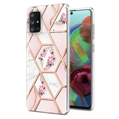 Silicone Candy Rubber Gel Fashionable Pattern Soft Case Cover Y02B for Samsung Galaxy A71 4G A715 Pink