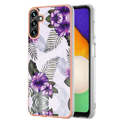 Silicone Candy Rubber Gel Fashionable Pattern Soft Case Cover Y03B for Samsung Galaxy A04s Purple