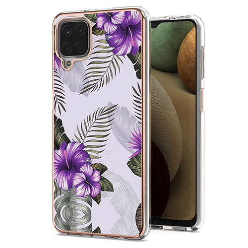 Silicone Candy Rubber Gel Fashionable Pattern Soft Case Cover Y03B for Samsung Galaxy A12 5G Purple