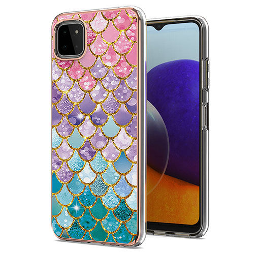 Silicone Candy Rubber Gel Fashionable Pattern Soft Case Cover Y03B for Samsung Galaxy A22 5G Colorful