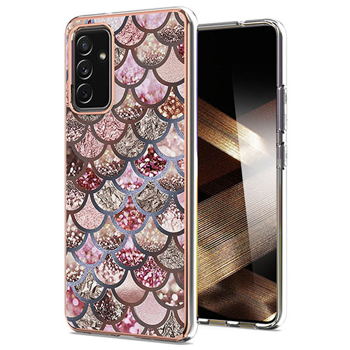 Silicone Candy Rubber Gel Fashionable Pattern Soft Case Cover Y03B for Samsung Galaxy A35 5G Brown