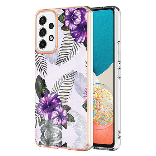 Silicone Candy Rubber Gel Fashionable Pattern Soft Case Cover Y03B for Samsung Galaxy A53 5G Purple