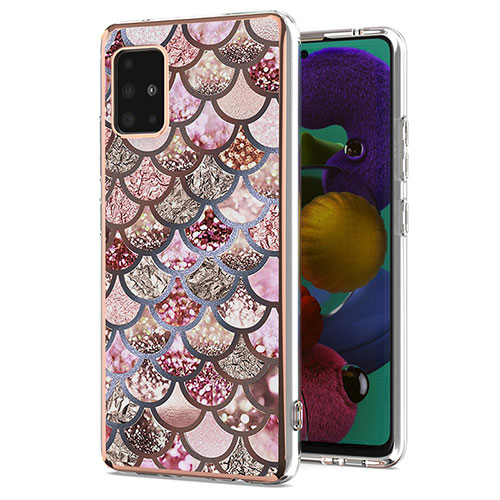 Silicone Candy Rubber Gel Fashionable Pattern Soft Case Cover Y03B for Samsung Galaxy M40S Brown