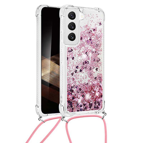 Silicone Candy Rubber Gel Fashionable Pattern Soft Case Cover Y03B for Samsung Galaxy S24 5G Rose Gold