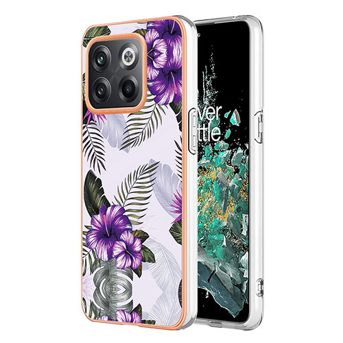 Silicone Candy Rubber Gel Fashionable Pattern Soft Case Cover Y04B for OnePlus Ace Pro 5G Purple