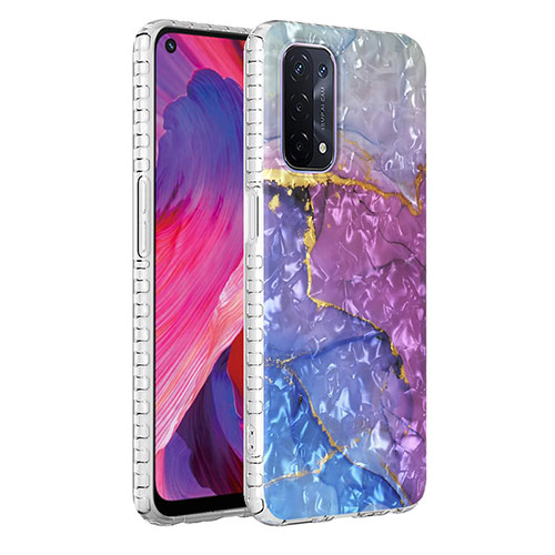 Silicone Candy Rubber Gel Fashionable Pattern Soft Case Cover Y04B for Oppo A93 5G Purple