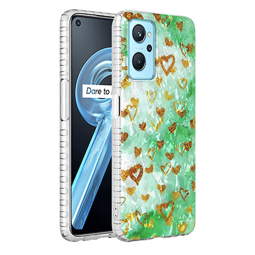 Silicone Candy Rubber Gel Fashionable Pattern Soft Case Cover Y04B for Oppo A96 4G Matcha Green