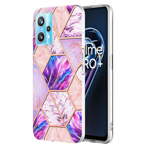 Silicone Candy Rubber Gel Fashionable Pattern Soft Case Cover Y04B for Realme 9 Pro 5G Clove Purple