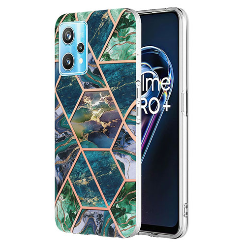 Silicone Candy Rubber Gel Fashionable Pattern Soft Case Cover Y04B for Realme 9 Pro+ Plus 5G Midnight Green