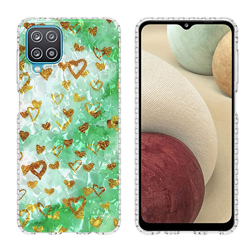 Silicone Candy Rubber Gel Fashionable Pattern Soft Case Cover Y04B for Samsung Galaxy A12 5G Matcha Green