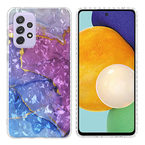 Silicone Candy Rubber Gel Fashionable Pattern Soft Case Cover Y04B for Samsung Galaxy A13 4G Purple