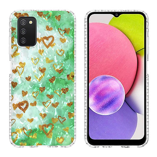 Silicone Candy Rubber Gel Fashionable Pattern Soft Case Cover Y04B for Samsung Galaxy F02S SM-E025F Matcha Green