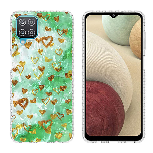 Silicone Candy Rubber Gel Fashionable Pattern Soft Case Cover Y04B for Samsung Galaxy M12 Matcha Green