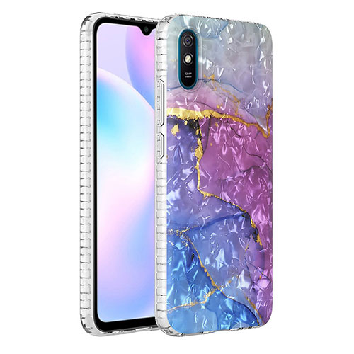 Silicone Candy Rubber Gel Fashionable Pattern Soft Case Cover Y04B for Xiaomi Redmi 9A Purple