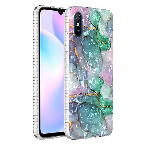 Silicone Candy Rubber Gel Fashionable Pattern Soft Case Cover Y04B for Xiaomi Redmi 9i Midnight Green