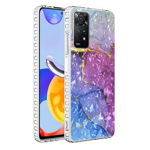 Silicone Candy Rubber Gel Fashionable Pattern Soft Case Cover Y04B for Xiaomi Redmi Note 11 Pro 4G Purple