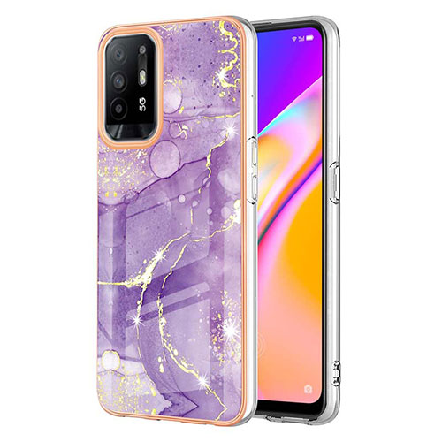 Silicone Candy Rubber Gel Fashionable Pattern Soft Case Cover Y05B for Oppo A94 5G Purple