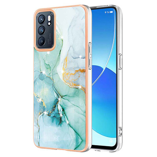 Silicone Candy Rubber Gel Fashionable Pattern Soft Case Cover Y05B for Oppo Reno6 5G Green