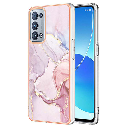 Silicone Candy Rubber Gel Fashionable Pattern Soft Case Cover Y05B for Oppo Reno6 Pro+ Plus 5G Pink