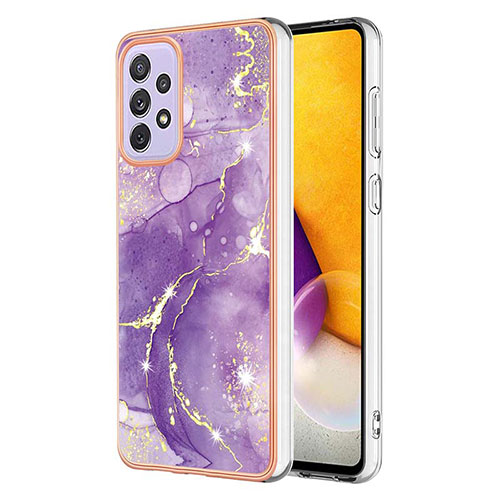 Silicone Candy Rubber Gel Fashionable Pattern Soft Case Cover Y05B for Samsung Galaxy A13 4G Purple