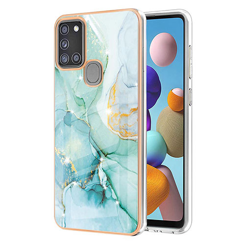 Silicone Candy Rubber Gel Fashionable Pattern Soft Case Cover Y05B for Samsung Galaxy A21s Green