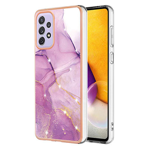 Silicone Candy Rubber Gel Fashionable Pattern Soft Case Cover Y05B for Samsung Galaxy A73 5G Clove Purple