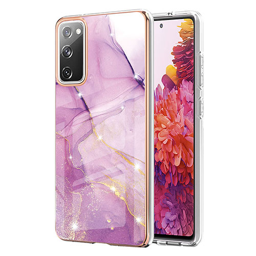 Silicone Candy Rubber Gel Fashionable Pattern Soft Case Cover Y05B for Samsung Galaxy S20 Lite 5G Clove Purple