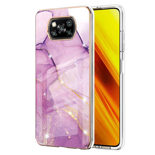 Silicone Candy Rubber Gel Fashionable Pattern Soft Case Cover Y05B for Xiaomi Poco X3 Pro Clove Purple