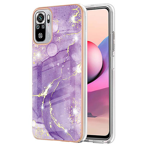 Silicone Candy Rubber Gel Fashionable Pattern Soft Case Cover Y05B for Xiaomi Redmi Note 10 4G Purple