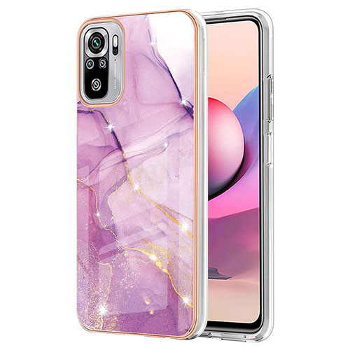 Silicone Candy Rubber Gel Fashionable Pattern Soft Case Cover Y05B for Xiaomi Redmi Note 10S 4G Clove Purple