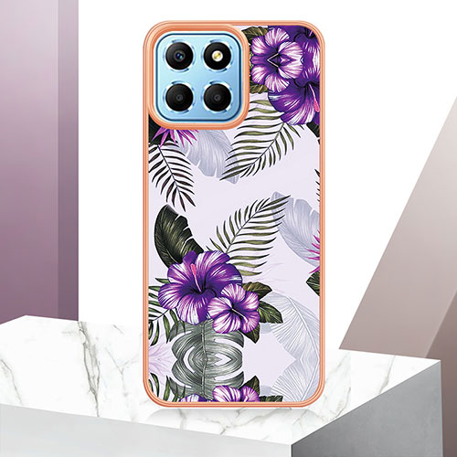 Silicone Candy Rubber Gel Fashionable Pattern Soft Case Cover Y06B for Huawei Honor X6 5G Purple