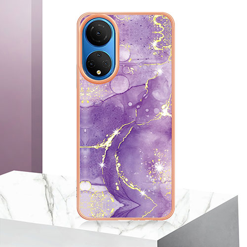 Silicone Candy Rubber Gel Fashionable Pattern Soft Case Cover Y06B for Huawei Honor X7 Purple