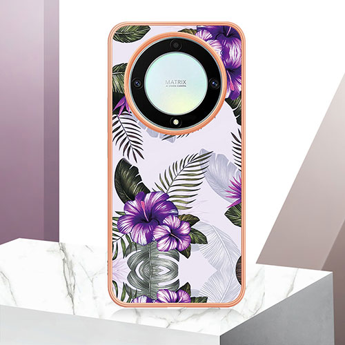 Silicone Candy Rubber Gel Fashionable Pattern Soft Case Cover Y06B for Huawei Honor X9a 5G Purple