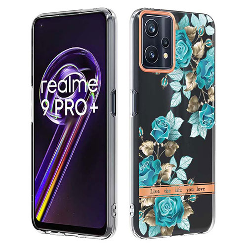 Silicone Candy Rubber Gel Fashionable Pattern Soft Case Cover Y06B for Realme Narzo 50 Pro 5G Cyan