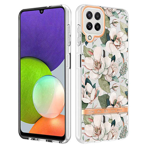 Silicone Candy Rubber Gel Fashionable Pattern Soft Case Cover Y06B for Samsung Galaxy A22 4G White