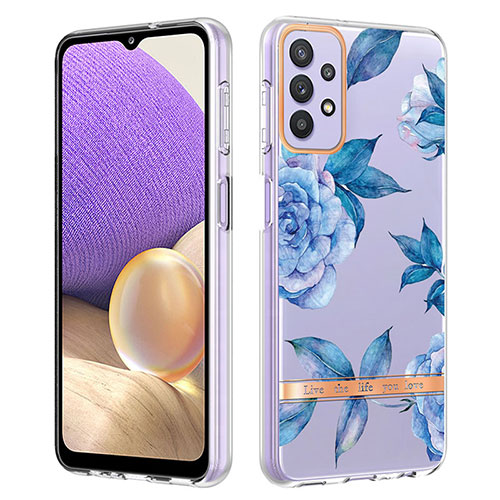 Silicone Candy Rubber Gel Fashionable Pattern Soft Case Cover Y06B for Samsung Galaxy A23 4G Blue